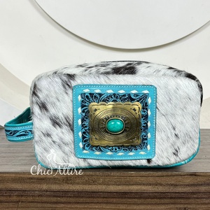 2025กระเป๋าเครื่องสำอางสำหรับผู้หญิง, กระเป๋าเครื่องสำอางเครื่องแป้งทำจากหินเทอร์ควอยซ์สำหรับเดินทาง - Product Image 1