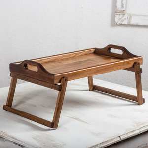 Plateau de service en bois d'acacia rond personnalisable pour la cuisine, la maison ou l'hôtel Vaisselle de style classique pour la fête ou le service des aliments - Product Image 4