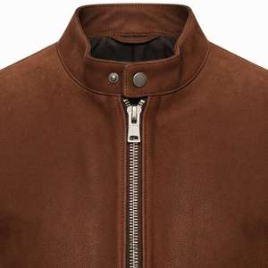 <b>Men</b> <b>Casual</b> Slim Fit Leather Biker <b>Jacket</b> - Product Image 2