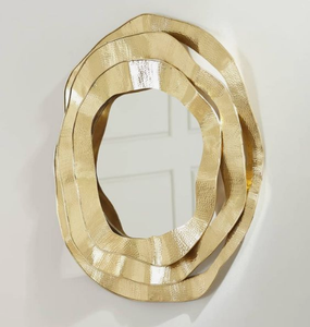 Miroir mural décoratif pour la maison miroir à cadre en métal doré de grande vente en gros design élégant encadré - Product Image 1