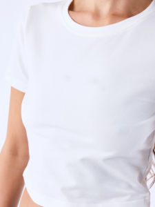 Camisetas Cortas de Algodón Ajustadas con Logotipo Gráfico Personalizado OEM, Camisetas Cortas de Alta Calidad para Mujer - Product Image 4