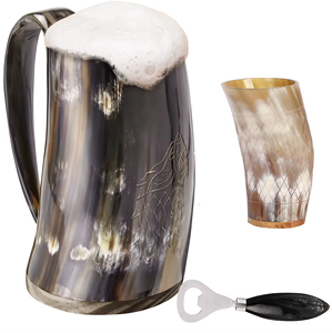 Authentique tasse de corne à boire en céramique artisanale Tayyab faite à la main en Inde avec un design unique - Product Image 1