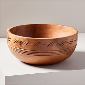 Ensemble de saladiers en bois d'acacia de grande taille, fabriqués à la main, écologiques, à grain naturel, décoratifs, pour servir des fruits, pour la maison et les restaurants - Product Image 2