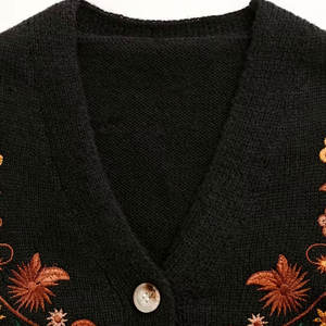 Cárdigan Bordado con Logotipo Personalizado, Tejido Suave, Cierre de Botones, Prenda Exterior Informal para Uso Diario - Product Image 4