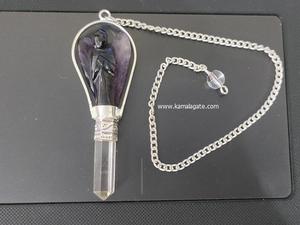Améthyste Ange Reiki Pendule de radiesthésie Cristal sculpté Quartz Pierre précieuse Chakra Style à vendre - Product Image 2