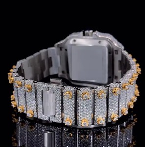 Reloj de pulsera de alto brillo ostentoso personalizado, detalle de diamantes, buena venta, moda antigua, cuarzo, negocios, ropa de calle, puntero de cristal - Product Image 5