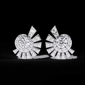 Magnifiques boucles d'oreilles en diamant de laboratoire bleu taille cœur, plaquées or blanc massif 14 carats, tendance, sertissage martini, cadeau pour femme - Product Image 5