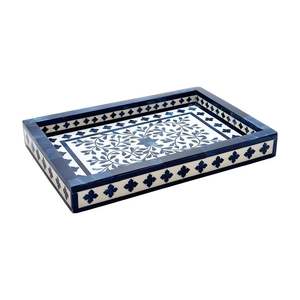 HOME INLAY TRAY PLAT PLATEAU DE SERVICE FAIT MAIN LUXE Incrustation d'os Ramadan Petit-déjeuner Fruits Café Thé Plateau décoratif - Product Image 3