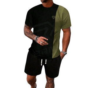 Conjunto Deportivo de Verano para Hombre, Talla Grande, 2 Piezas, Pantalones Cortos de Algodón, Transpirable, Secado Rápido, para Gimnasio - Product Image 3