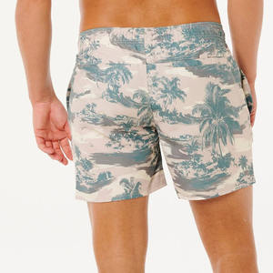 Shorts de bain décontractés pour hommes, taille mi-haute, en toile, style streetwear estival, motif uni, écologiques, respirants et à séchage rapide - Product Image 3