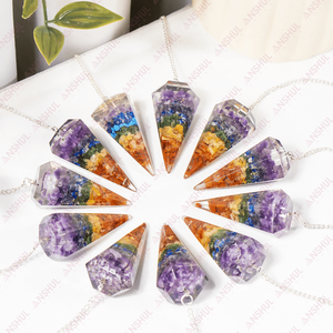 Péndulos de Orgón de Ágata Multicolor Tallados con Estilo de Ángel, para Sanación Natural, Feng Shui, Chakra y Energía Aura - ¡Venta Caliente! - Product Image 1