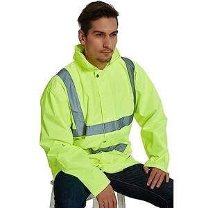 Veste de pluie de sécurité personnalisable, légère, imperméable, réfléchissante argentée, en polyester, avec support de logo, coupe-vent haute performance - Product Image 6