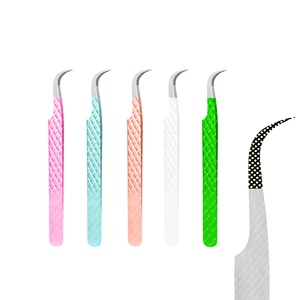 Pince à cils personnalisée à marque privée, à pointe isolante puissante en fibre, en acier inoxydable, pour extensions de cils - Product Image 2