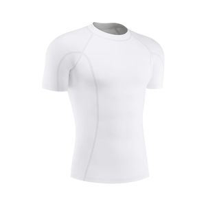 Camiseta de compresión de gimnasio para hombre, camiseta de entrenamiento para correr transpirable de tela elástica ajustada - Product Image 4