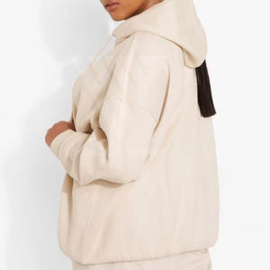 Sweat-shirt pour femme de haute qualité, couleur unie, manches longues, en molleton de coton respirant, vêtements d'extérieur, sweat-shirt avec poches kangourou sur le devant - Product Image 2