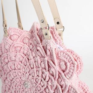 Bolso de Hombro con Patrón de Mandala Rosa Tejido a Mano, Venta al Por Mayor, Personalizado, Ideal para el Uso Diario - Product Image 3