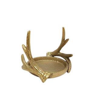 Portavelas de Metal para decoración de boda con sombra, portavelas de diseño de lujo de Color antiguo dorado - Product Image 1