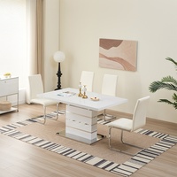Table à manger et chaises cadre en acier inoxydable ensemble de tables à manger de luxe table à manger moderne en céramique ensemble de salon