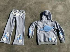 Conjunto de chándal lavado con ácido Unisex OEM diseño personalizado peso pesado Vintage Sudadera con capucha pantalones de chándal otoño alta calidad Unisex chándal - Product Image 2