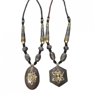 Indian Fashion <b>Boho</b> Mosaic <b>Necklace</b> Handmade Buffalo Bone Horn Jewelry Geometric Artificial Handicrafts Bohemia Style <b>Necklace</b> - Product Image 2