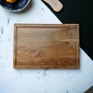 Planche à découper rectangulaire en bois d'acacia massif, présentoir de charcuterie écologique et sans danger pour les aliments, ensemble de vaisselle à base de jus de fruits - Product Image 1