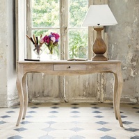 Vintage French Country Holz konsolen tisch mit gebogenen Cabriole-Beinen mit einer Schublade Distressed Oak Hallway Entry way Furniture