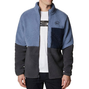 Unique Style Casual Men's Polar Fleece Winter Jacket with <b>Stand</b> Collar and Front Logo Windproof Breathable - Product Image 1