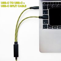Kabel Split USB-C USB-C + USB-C 100W Pengisian Daya Sinkronisasi Konduktor Tembaga Berlapis Timah Selubung PVC Pelindung Jalinan Logam untuk Komputer IOS