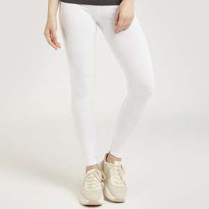 Meilleur prix Leggings de gymnastique pour femmes avec logo personnalisé pleine longueur 100% coton tissu respirant Offre Spéciale décontracté pour l'hiver fabriqué au Pakistan - Product Image 5