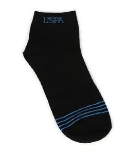 Vente en gros de chaussettes de cheville en coton coupe basse unisexe brodées style vintage de F.S. International-Couleurs unies - Product Image 1