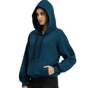Pull-over teint uni d'hiver personnalisé en usine, sweats à capuche respirants pour hommes, polyester/coton de haute qualité, OEM, ODM - Product Image 1