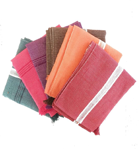 Serviette de cuisine en coton, tissée, multicolore, à franges, disponible à prix de gros. - Product Image 1