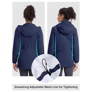 Veste coupe-vent Softshell imperméable et légère pour femmes Fermeture à glissière Impression de logo personnalisé en coton pour les amateurs de plein air - Product Image 2