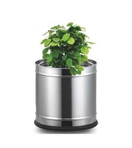 Pot de fleurs/conteneur pour plantes en acier inoxydable fiable, jardinière en métal pour application en jardin - Product Image 1
