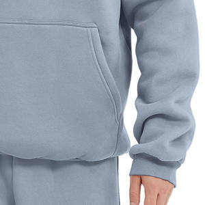 2025 Customized High Quality Cotton French Terry Oversize Hoodie <b>Thick</b> <b>Fleece</b> Drop Shoulder Plain Blank Custom Men's Hoodies - Product Image 4