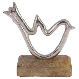 Ornament Metal Silver Wood Christmas Decoration Rabbit With Cart Standing Figurine Home Table <b>Top</b> Decor - Product Image 2