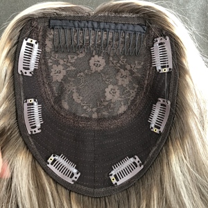 ท็อปเปอร์ผมแท้ยุโรปแ<span class=keywords><strong>บ</strong></span><span class=keywords><strong>บ</strong></span>คลิปหนีบ สี<span class=keywords><strong>บ</strong></span><span class=keywords><strong>ลอน</strong></span><span class=keywords><strong>ด์</strong></span>บาเลยาจ  ฐานไหม  สำหรับผู้หญิง  ให้ความรู้สึกเหมือนหนังศีรษะจริง - Product Image 6