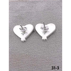 Boucles d'oreilles clous tendance en forme de cœur, en argent sterling et turquoise, plaqué or rose, avec serti clos, fabriquées à la main au sud-ouest - Product Image 4