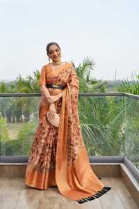 Beste Kwaliteit Festival Dragen Geweldige Kleur Indiase Kleding Collectie Organza <span class=keywords><strong>Saree</strong></span> Met Goud Zari Werk Vrouwen Mode Exporteur - Product Image 3