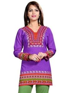 Vêtements pour femmes de couleur à la mode Kurtis / 100% fabricant de vêtements ethniques en coton du fournisseur indien au prix de gros - Product Image 6