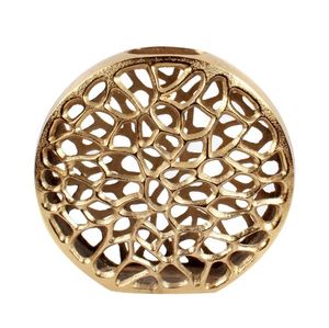 Top Selling Cast Aluminum Handmade Flower <b>Vase</b> With Natural Brass Finishing Customized Home Decorative Flower <b>Vase</b> Set of Two - Product Image 4