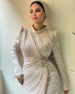 Vestidos de Fiesta Largos Elegantes para Mujer 2024, Precioso Vestido de Satén con Hombros Descubiertos y Detalles de Pedrería - Product Image 2