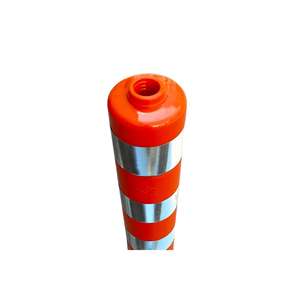 Durable TPU Delineator 75 X 11 cm - <b>Orange</b> Flexible Delineator with Socket and 3 Reflective Collars 12237 UB R - Product Image 3