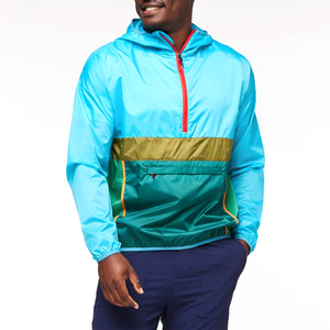 Chaquetas Cortavientos Personalizadas con Logotipo, Ligeras, Tallas Grandes, con Media Cremallera, Chaqueta Cortavientos con Capucha de Alta Calidad para Hombre, Venta al Por Mayor - Product Image 1