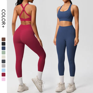 2025 nouveau OEM en gros deux pièces ensemble de haute qualité Gym Yoga soutien-gorge et Leggings vêtements de sport Fitness Yoga ensemble pour les femmes - Product Image 1