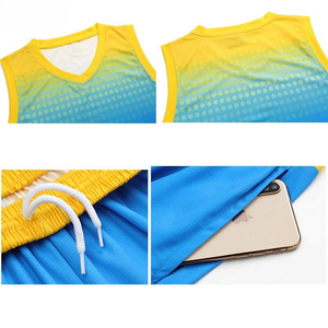 Maillot de basket personnalisé avec logo d'équipe brodé, impression par transfert thermique, 100% coton, uniforme sans manches - Product Image 5