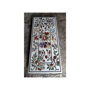 Plateau de Table en marbre noir en forme de Rectangle, meilleure qualité, poli, piecha Dura, incrustation avec Surface lisse et brillante - Product Image 1