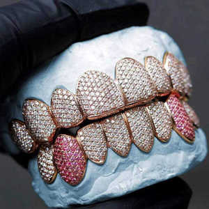 Moderno 925 plata esterlina Iced Out Moissanite Diamond Grillz dientes personalizados Hip Hop joyería de moda de lujo para hombres y mujeres - Product Image 2