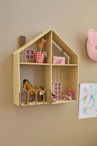 Étagère de maison de poupée en herbe de mer de nouvelle conception, étagère murale de rangement et d'exposition tissée naturellement pour la décoration de la chambre d'enfant, l'intérieur de la crèche et les cadeaux - Product Image 4