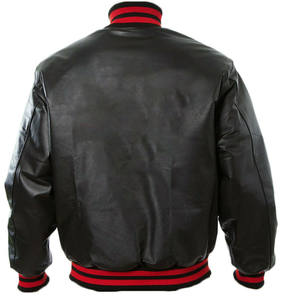 Haute qualité lettre homme veste hommes Versity vestes laine 100% cuir véritable hiver conception personnalisée et couleur noir Letterman veste - Product Image 2